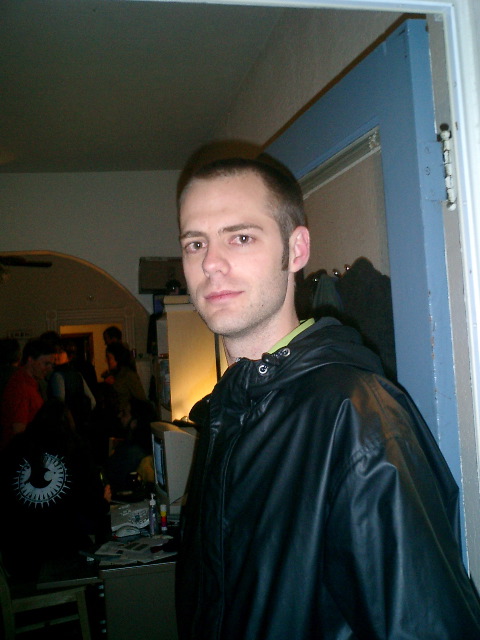 Jason Kottke (and weird shadow), Emerging Man party