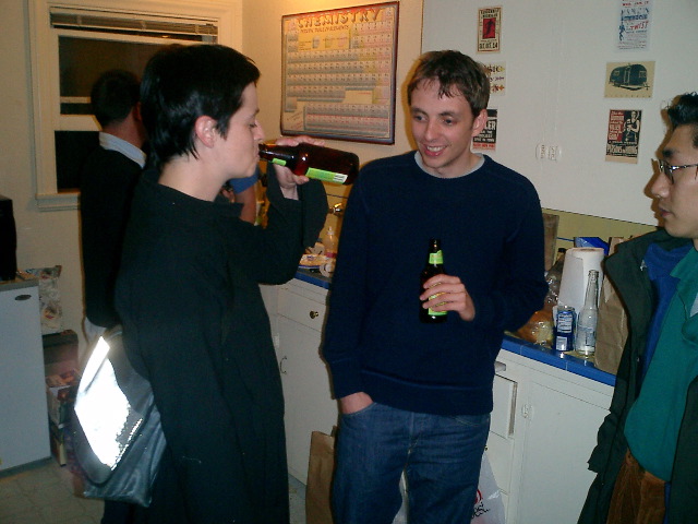 Jo Walsh, Will Knight from New Scientist, Emerging Man party