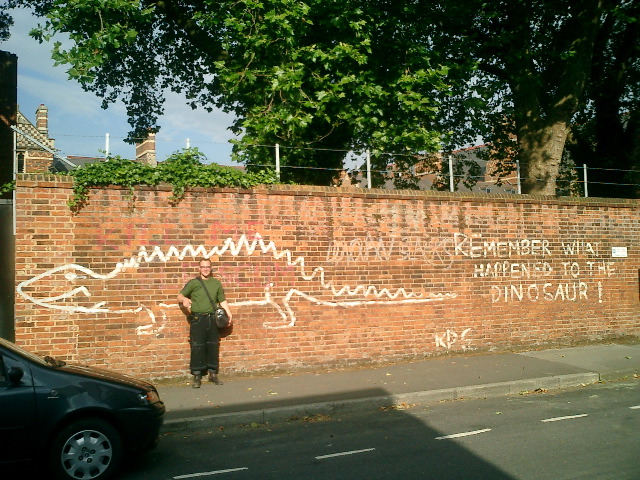 Me with dinosaur graffiti, Oxford