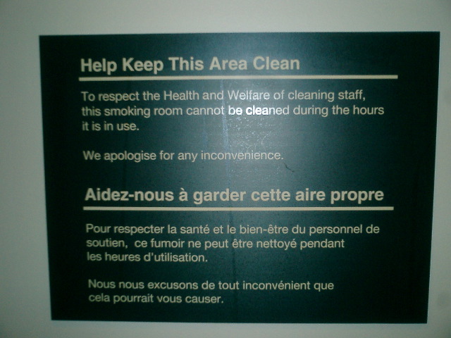 Funny sign in Vancouver airport