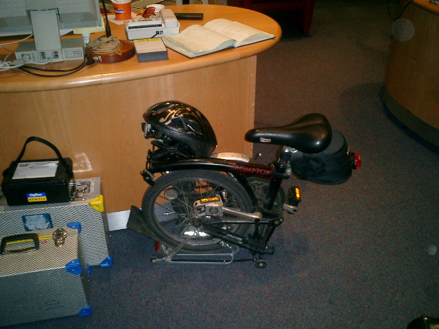 Folding bike at the Beeb