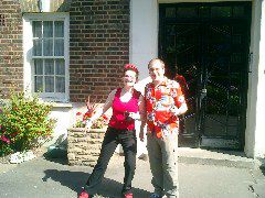 Yoz Grahame and Bob, Yoz's flat, London