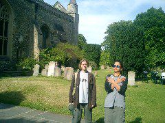 Archie and Leslie, graveyard, Oxford