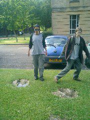 Leslie and Archie, dinosaur footprints, Oxford