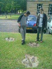 Leslie and Archie, dinosaur footprints, Oxford