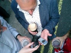 Pints and mobiles, Toucan pub, Soho