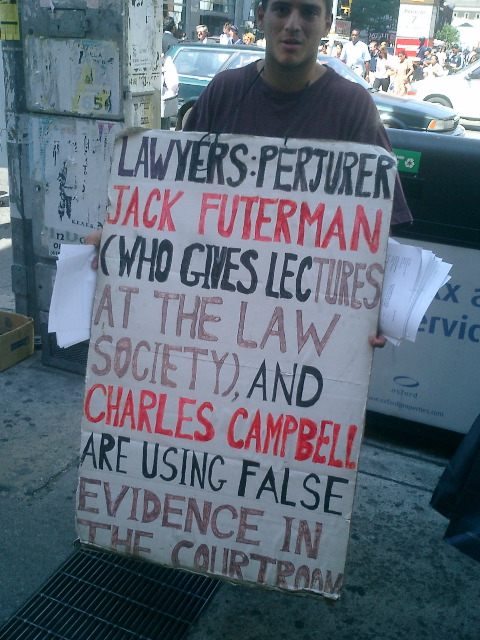 Jack Futerman protester, Yonge and Bloor
