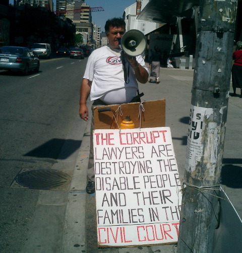Jack Futerman protester, Yonge and Bloor